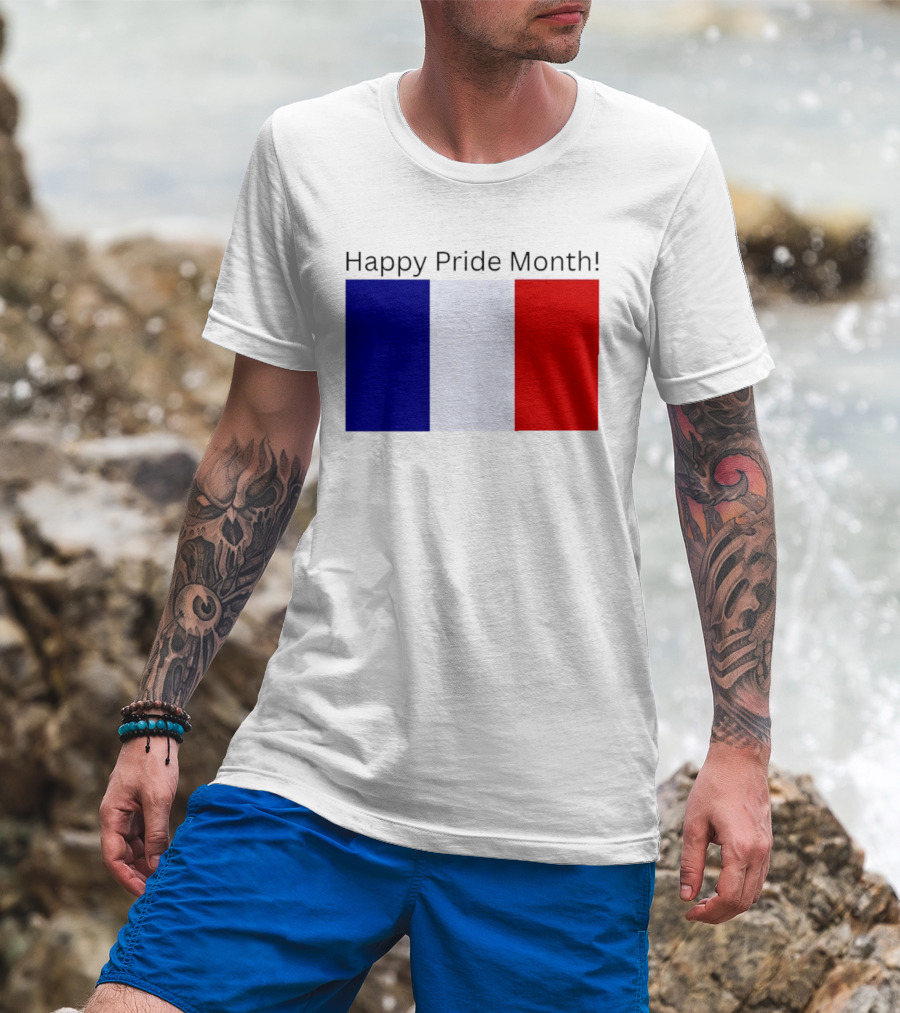 Happy Pride Month France Flag Celebration T-Shirt