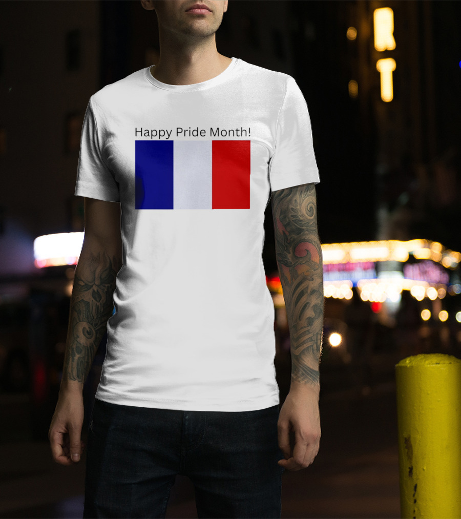 Happy Pride Month France Flag Celebration T-Shirt