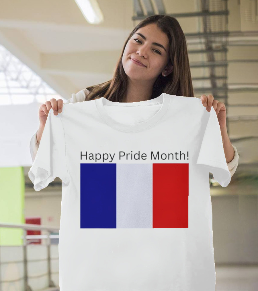 Happy Pride Month France Flag Celebration T-Shirt