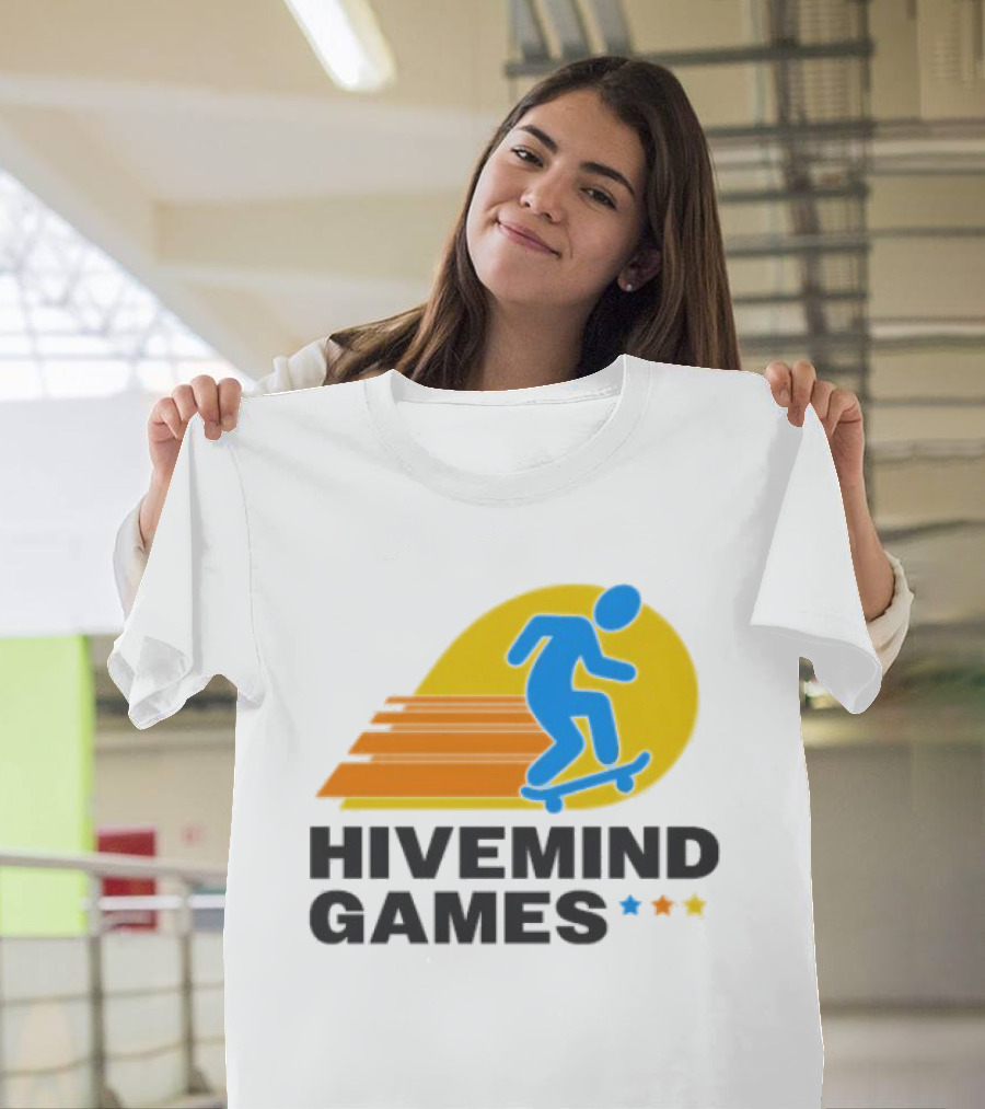 Hivemind Games Skateboarding Dynamic Motion With Shooting Stars T-Shirt