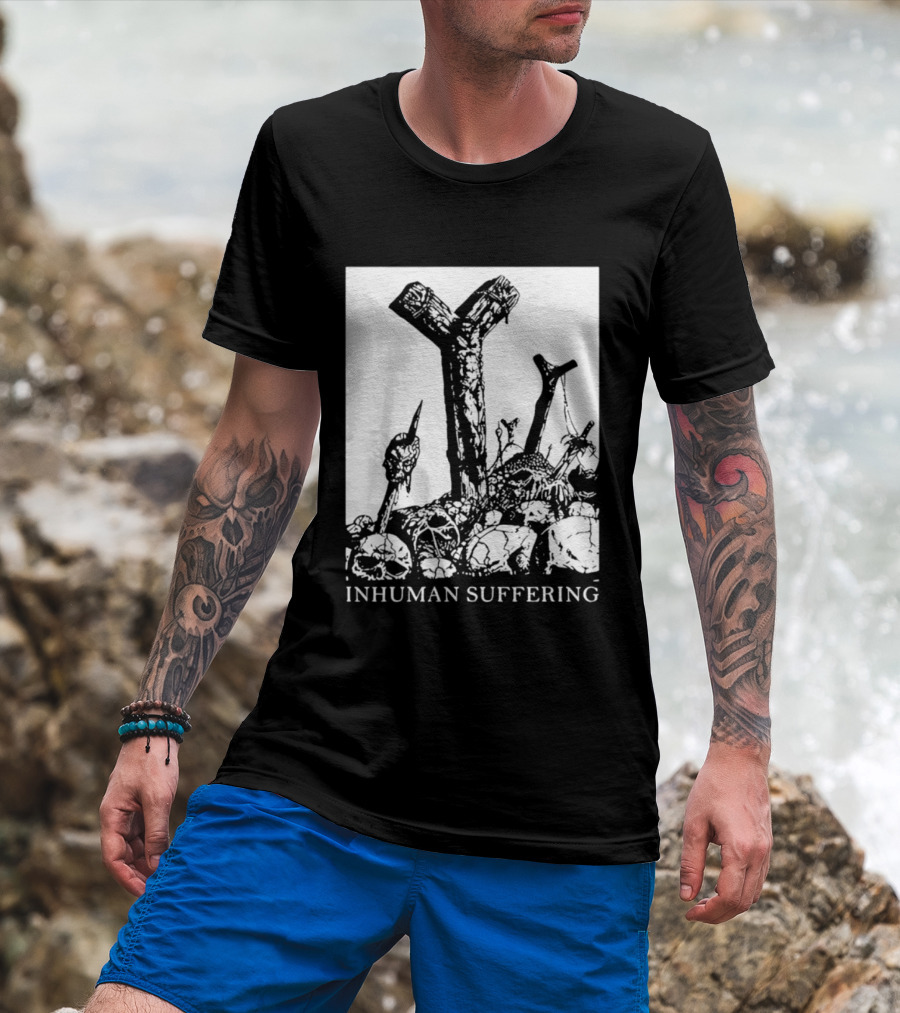 Death Metal Black Metal Extreme Metal Gothic Inhuman Suffering Skulls Swords T-Shirt