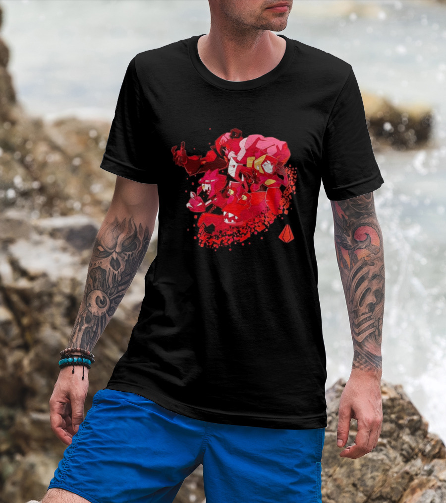 Syntax Gameoverse Characters Explosion Video Game T-Shirt