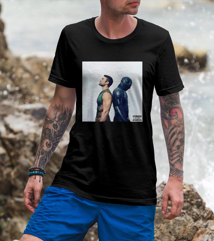The Deep And Black Noir The Boys Parental Advisory Iconic Character Duo T-Shirt