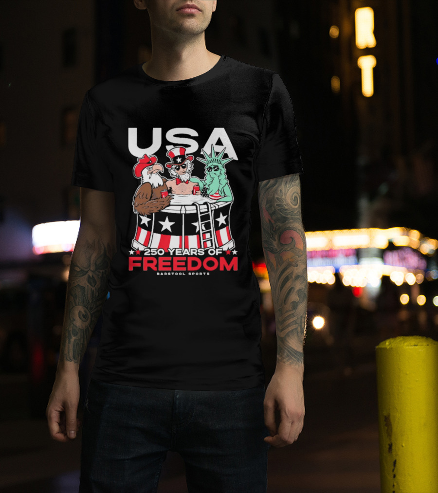 USA 250 Years Of Freedom Barstool Sports Uncle Sam And Friends T-Shirt