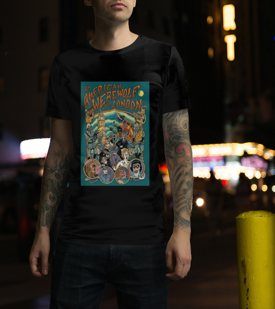 An American Werewolf In London Limited Edition With Big Ben And Classic Horror T-Shirt