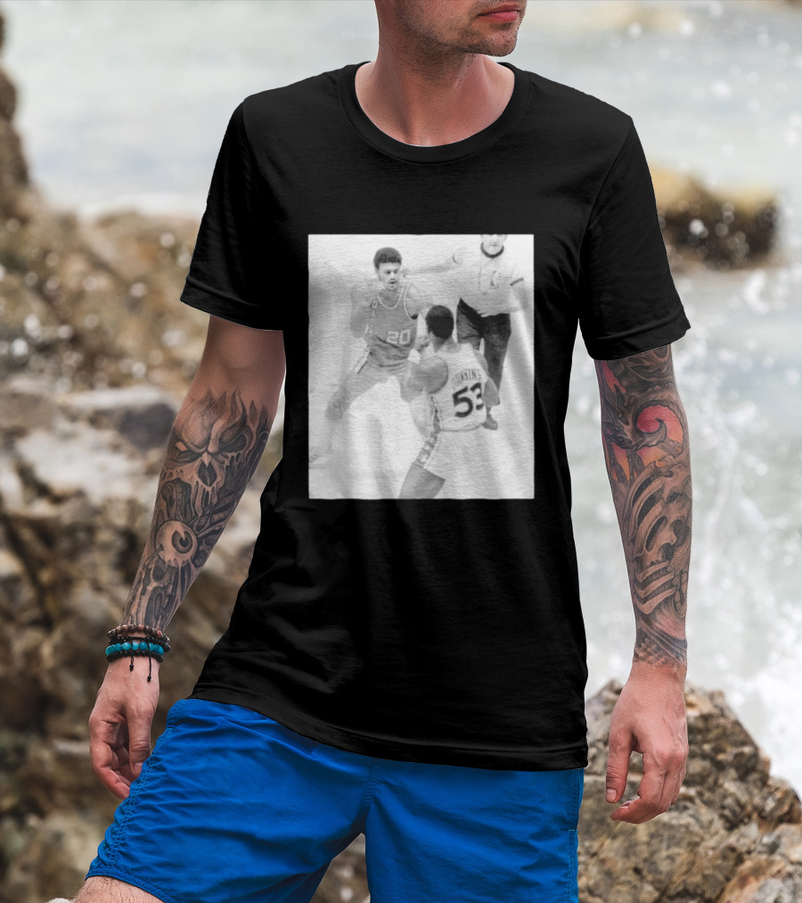 NBA Vintage Showdown Maurice Lucas Vs Darryl Dawkins Black White 20 53 T-Shirt