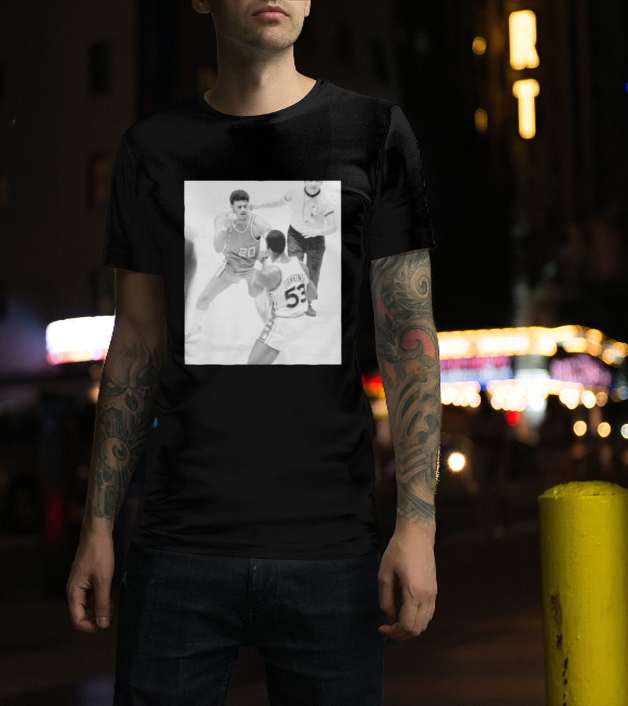 NBA Vintage Showdown Maurice Lucas Vs Darryl Dawkins Black White 20 53 T-Shirt