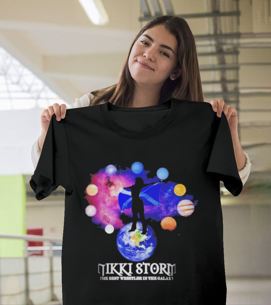 Nikki Storm Best Wrestler Galaxy Scotland Planets Cosmic Flag T-Shirt
