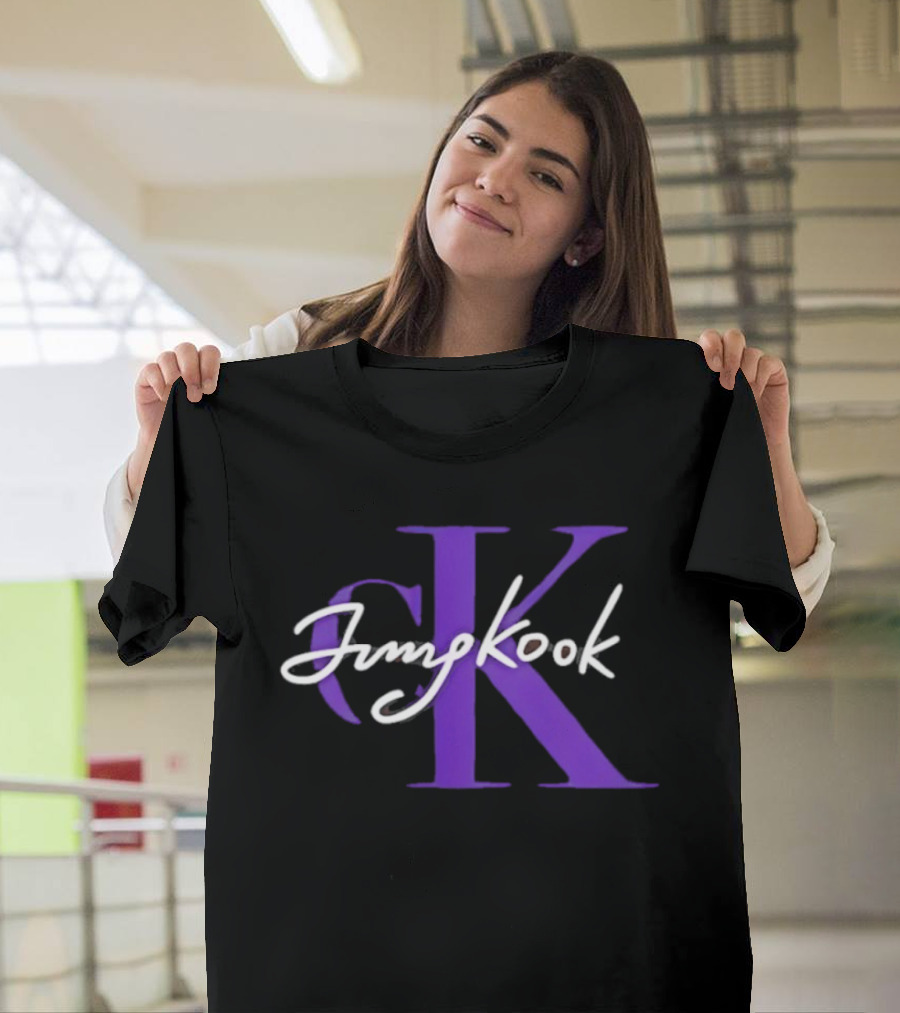 CK Jung Kook Purple Initials And Signature T-Shirt