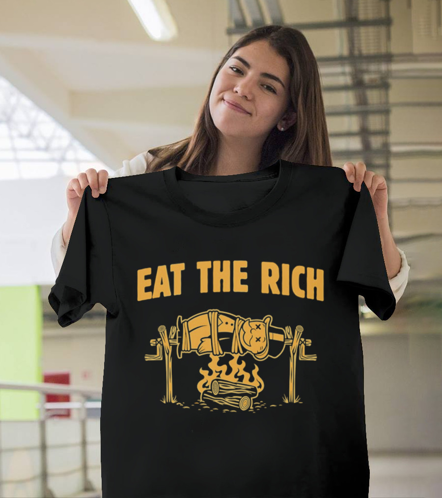Rich Uncle Pennybags Eat The Rich Spit Roasted Humor Monopoly Man T-Shirt