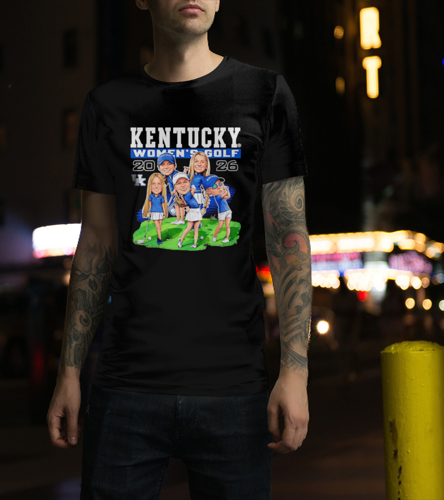 Kentucky Wildcats Women's Golf 2026 Caricature Team Players T-Shirt