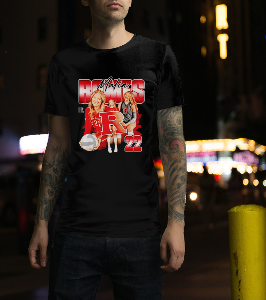 Malia Romes 22 NCAA Women's Volleyball Rutgers Team T-Shirt
