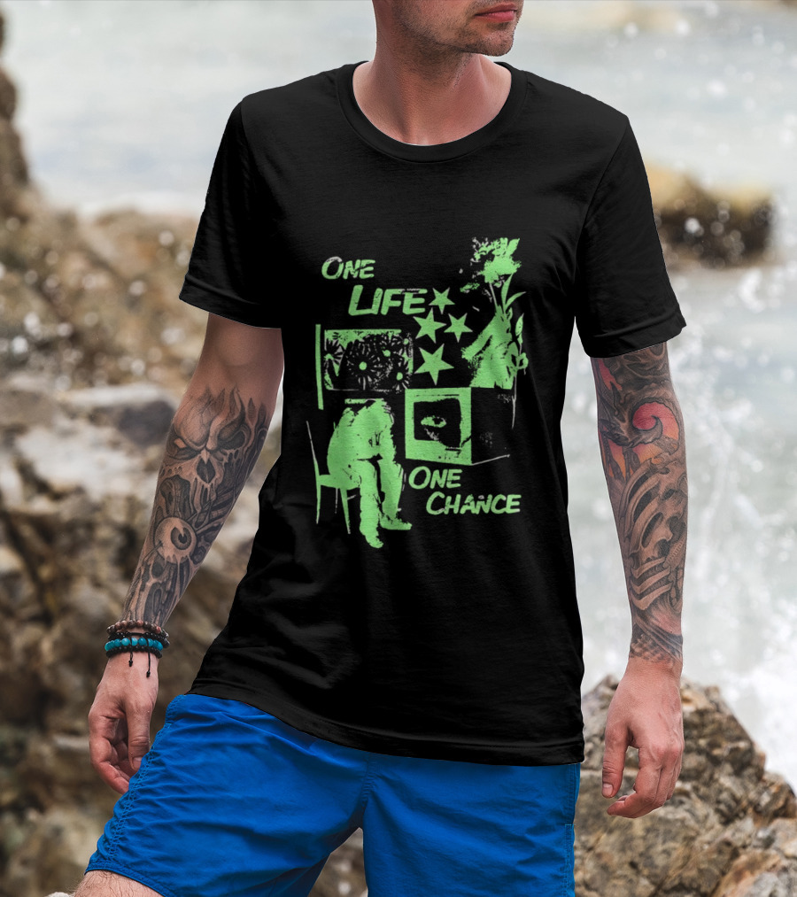 One Life One Chance Stars And Nature With Seated Figure T-Shirt