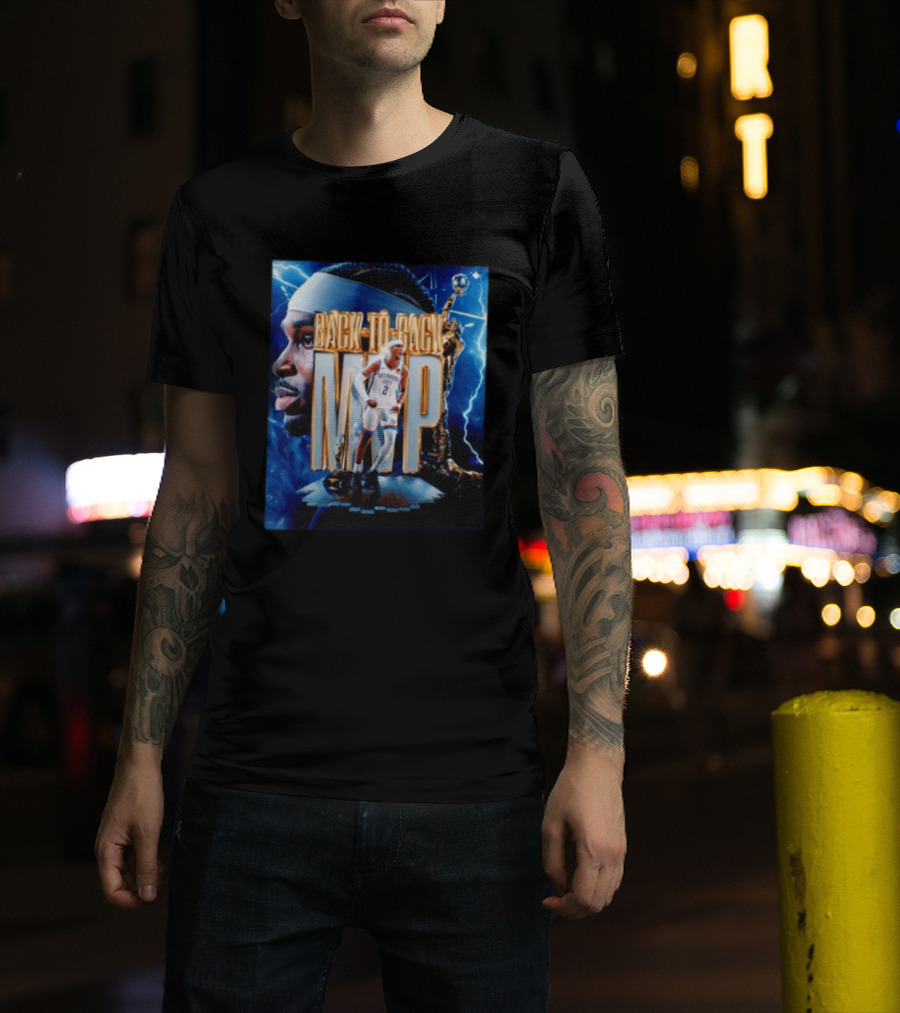 Shai Gilgeous Alexander Oklahoma City Back To Back MVP NBA Thunder T-Shirt