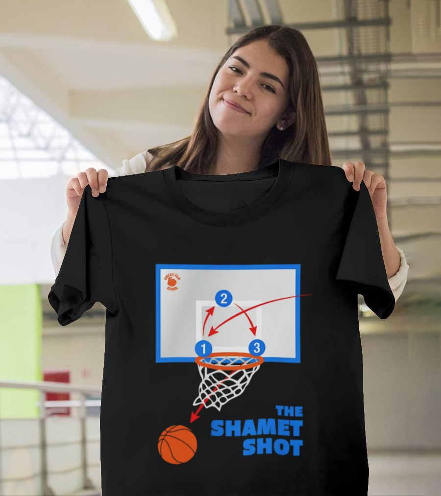 Knicks Fan School The Shamet Shot Diagram New York Knicks T-Shirt