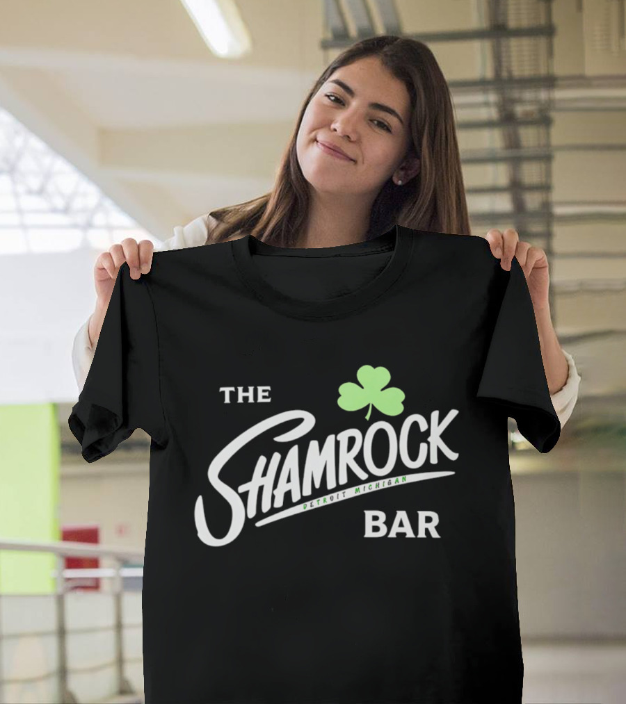 The Shamrock Bar Detroit Michigan Clover T-Shirt