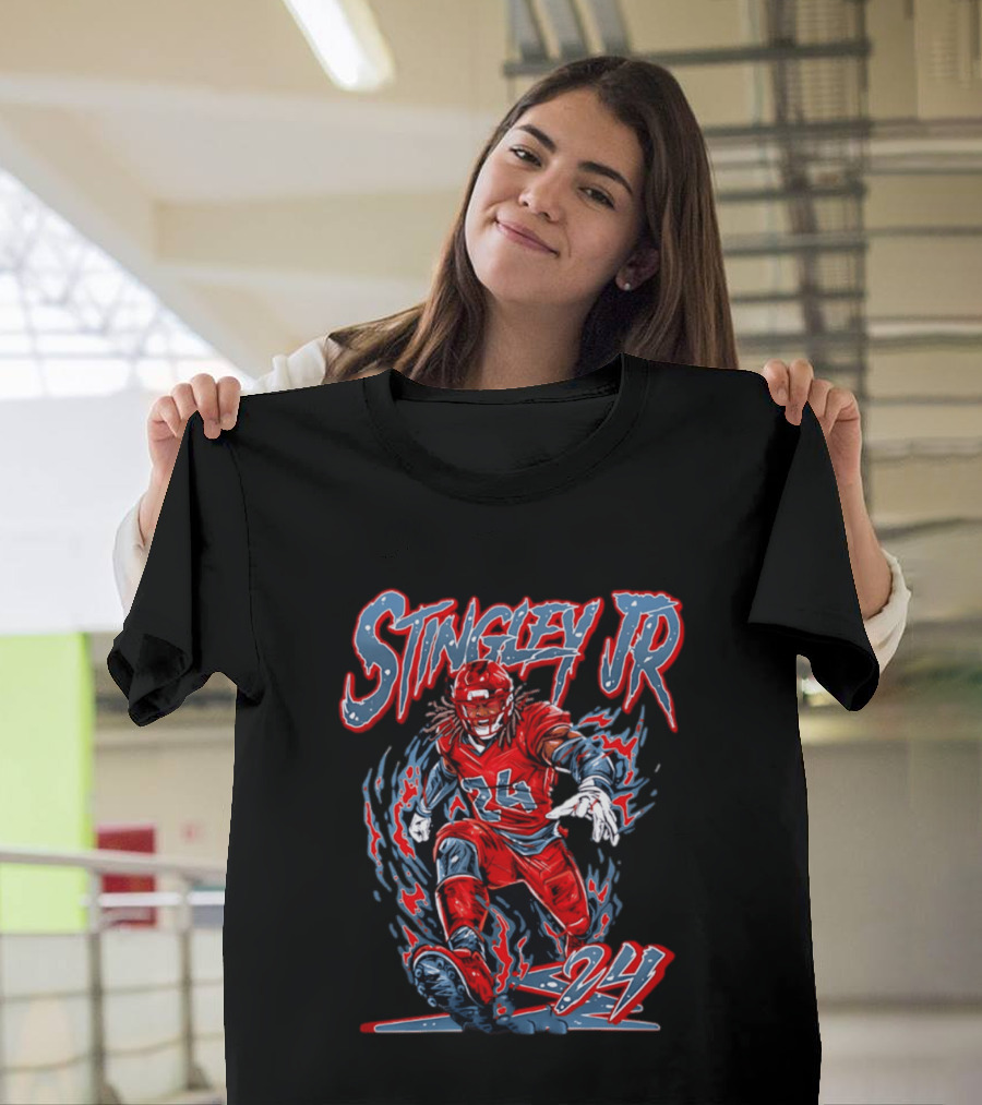 Houston Texans Stingley JR 24 Hand Drawn NFL Football T-Shirt