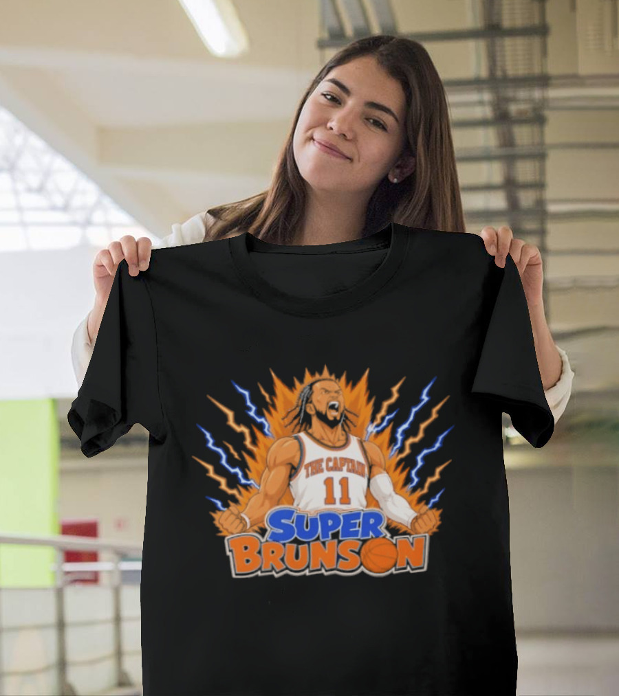 Super Brunson The Captain Jalen Brunson Dragon Ball Crossover Powered Up T-Shirt