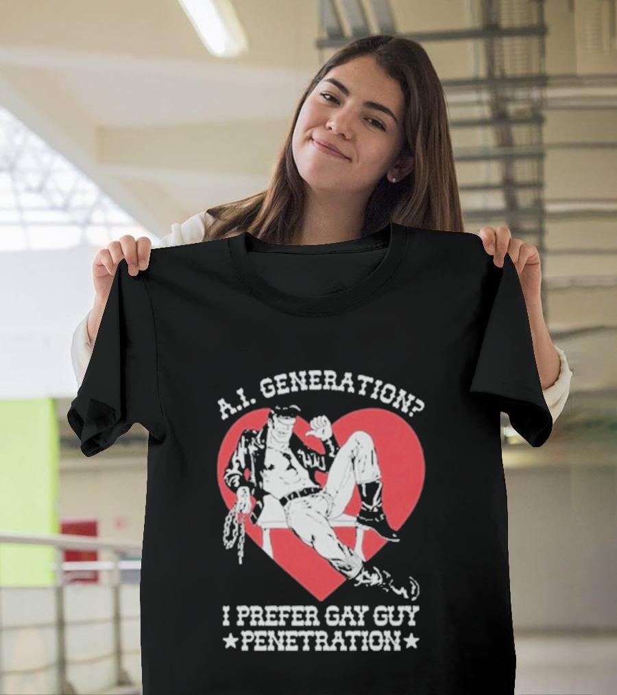 A.I. Generation I Prefer Gay Guy Penetration Heart T-Shirt