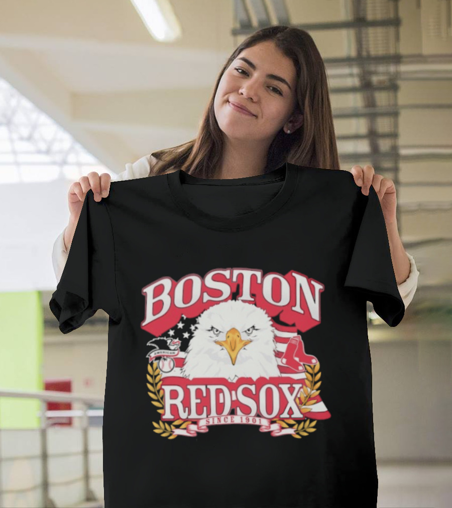 Boston Red Sox American League Eagle Patriotic Celebration Since 1901 T-Shirt