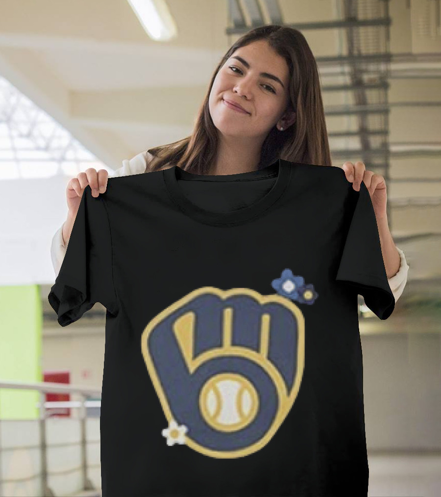 Milwaukee Brewers Flowers MLB 2026 Two Sided Baseball T-Shirt