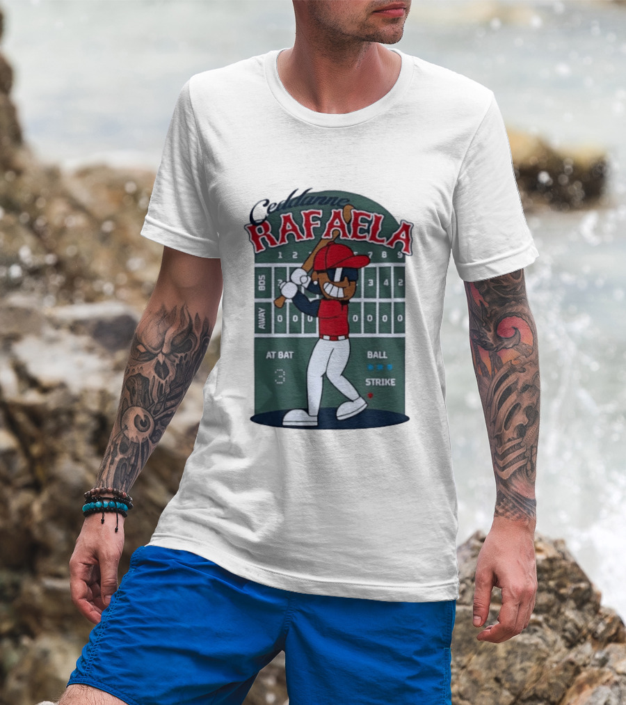 Ceddanne Rafaela Boston Red Sox MLB At Bat Scoreboard T-Shirt