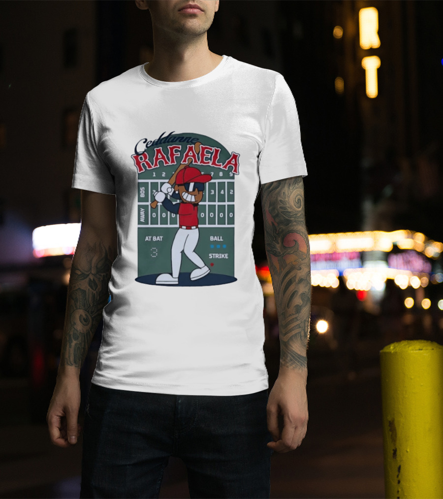 Ceddanne Rafaela Boston Red Sox MLB At Bat Scoreboard T-Shirt