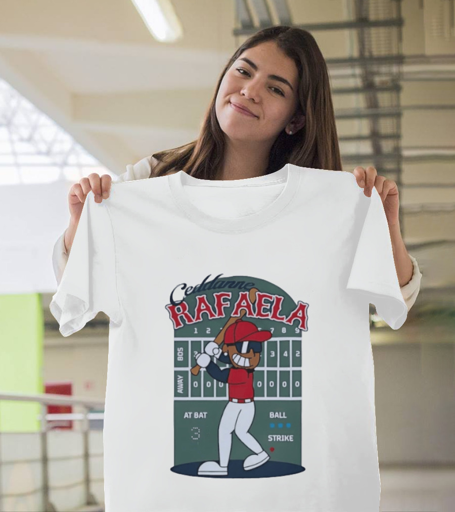 Ceddanne Rafaela Boston Red Sox MLB At Bat Scoreboard T-Shirt