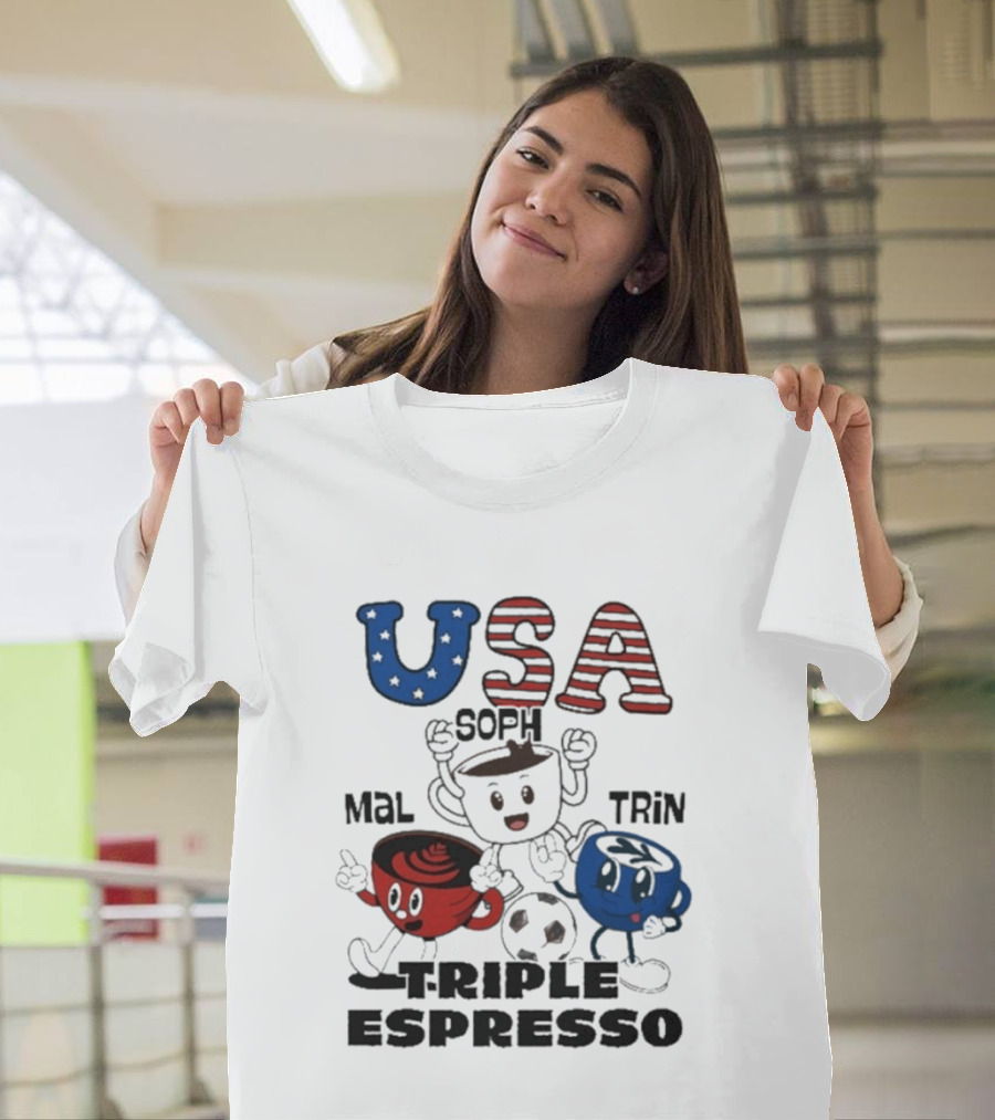 USA Triple Espresso Mal Soph Trin Soccer T-Shirt