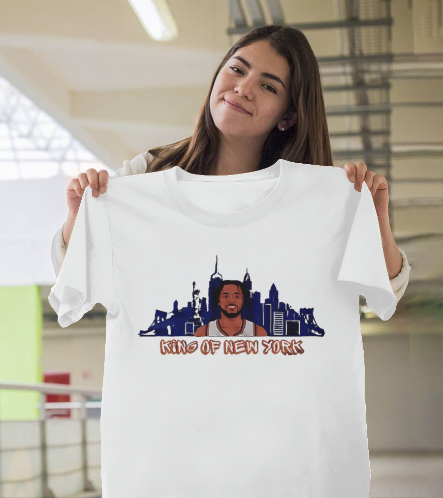 Jalen Brunson King Of New York Knicks Skyline NBA T-Shirt