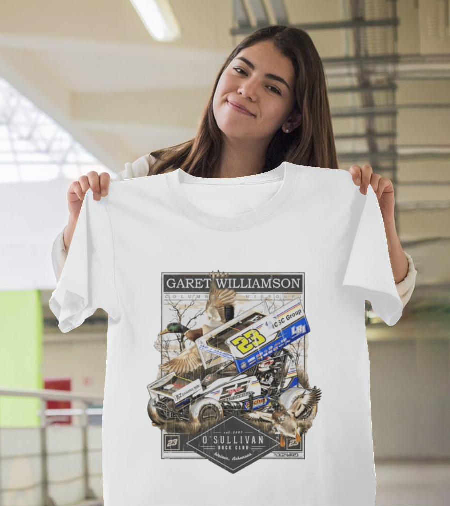 Garet Williamson Sprint Car Racing O'Sullivan Duck Club Arkansas Columbia Missouri 23 Racing T-Shirt