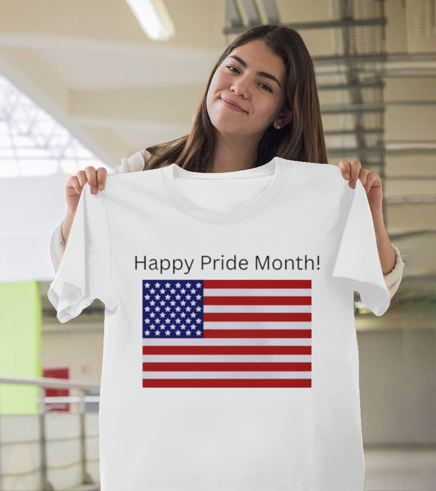 Happy Pride Month USA Flag Celebration T-Shirt