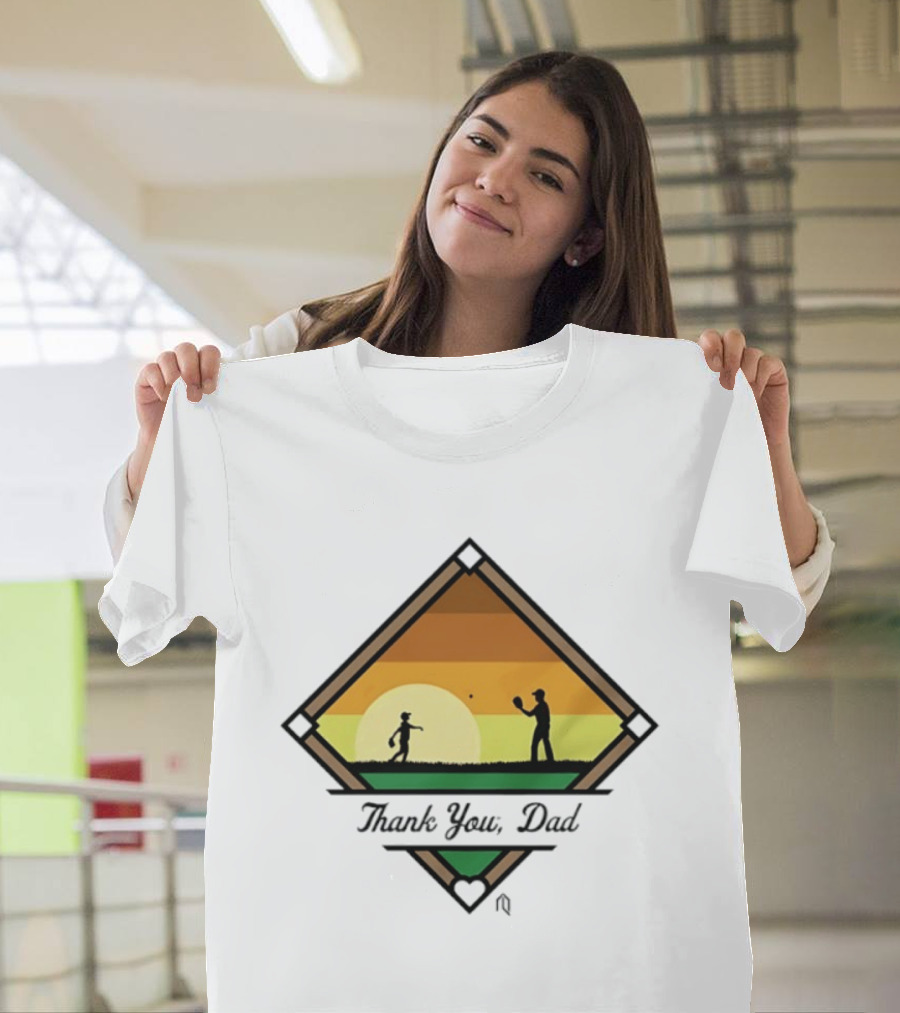 Thank You Dad Baseball Sunset Silhouette 2026 T-Shirt