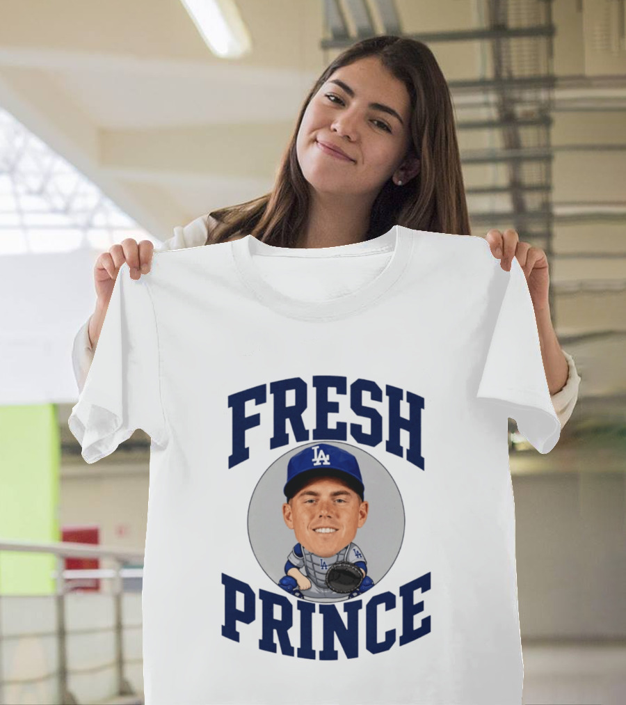 Fresh Prince Los Angeles Dodgers Baseball Player Caricature T-Shirt
