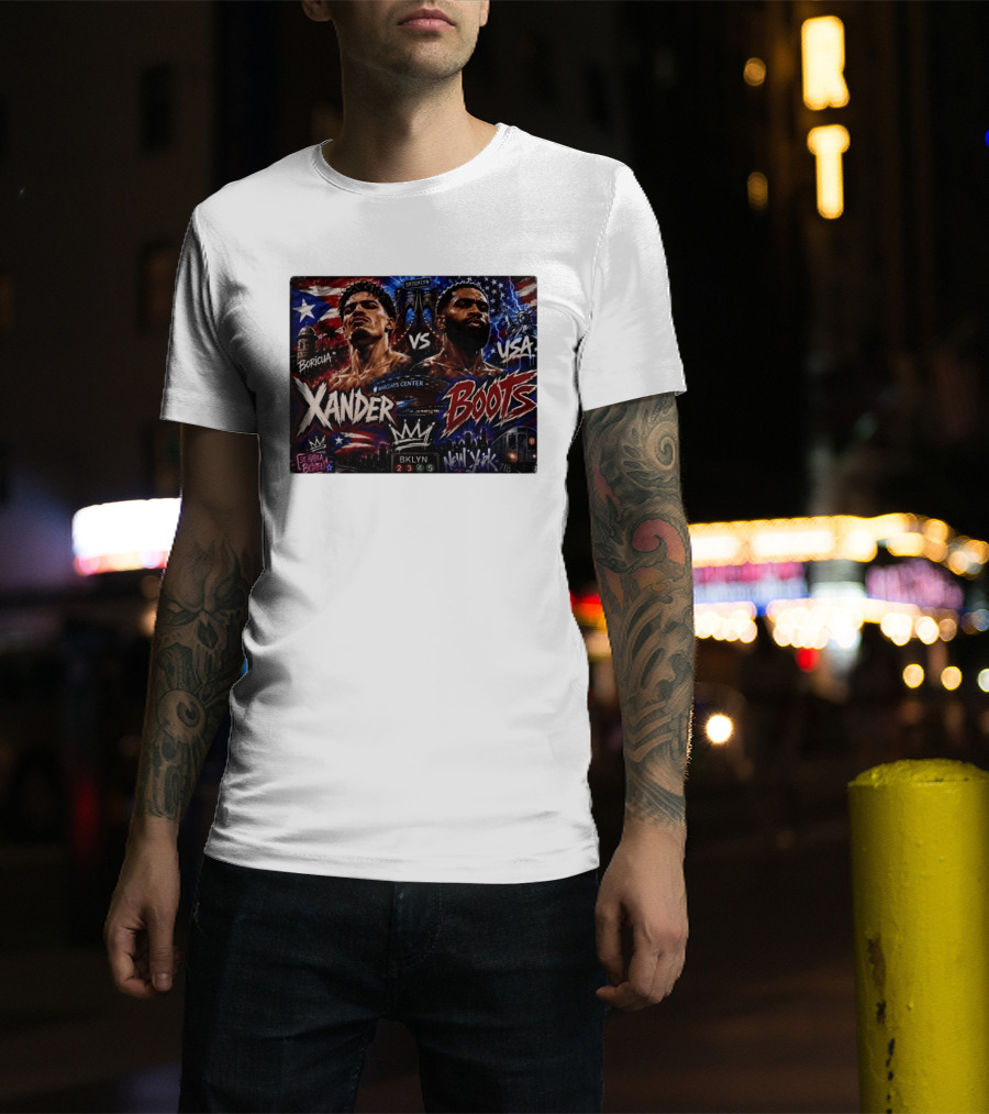 Xander Boots Boricua Vs USA Barclays Center Brooklyn NYC 718 T-Shirt