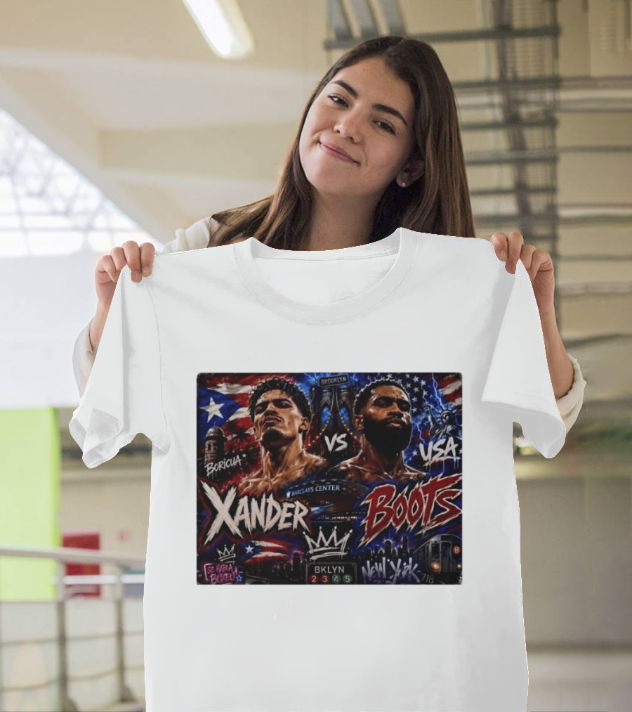 Xander Boots Boricua Vs USA Barclays Center Brooklyn NYC 718 T-Shirt