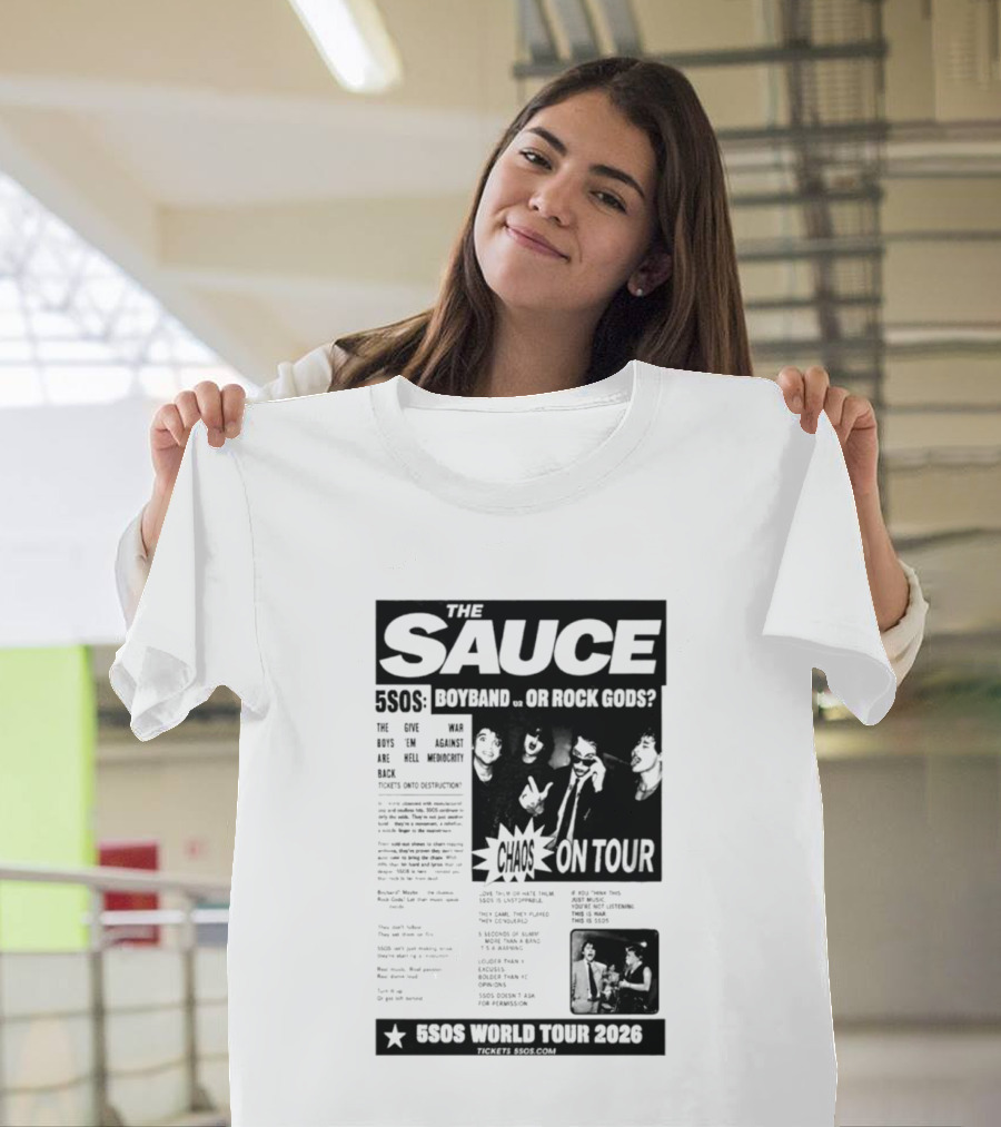 The Sauce 5SOS Chaos On Tour 5 Seconds Of Summer World Tour 2026 T-Shirt