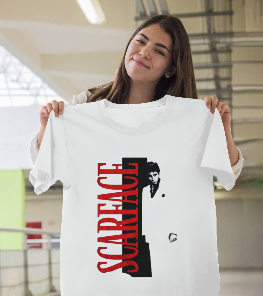 Tony Montana Scarface Movie Iconic Red Black T-Shirt