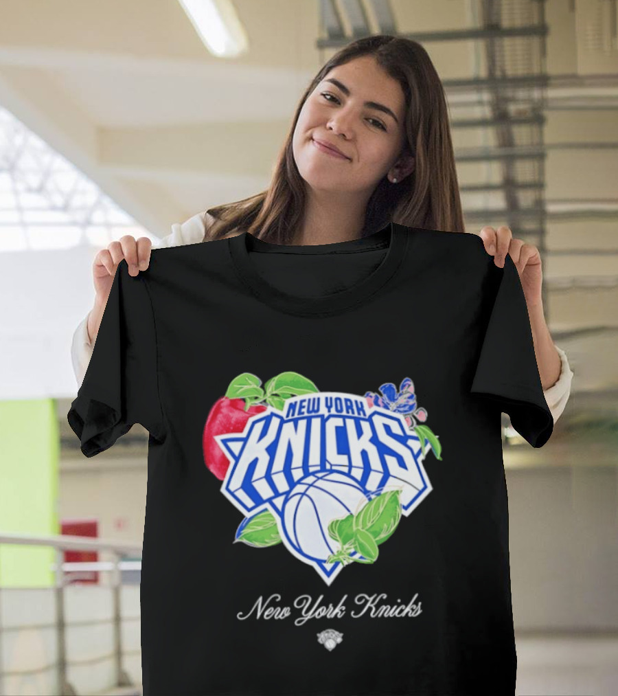 New York Knicks Lifestyle Capsule Floral Fruit Apple Basketball T-Shirt