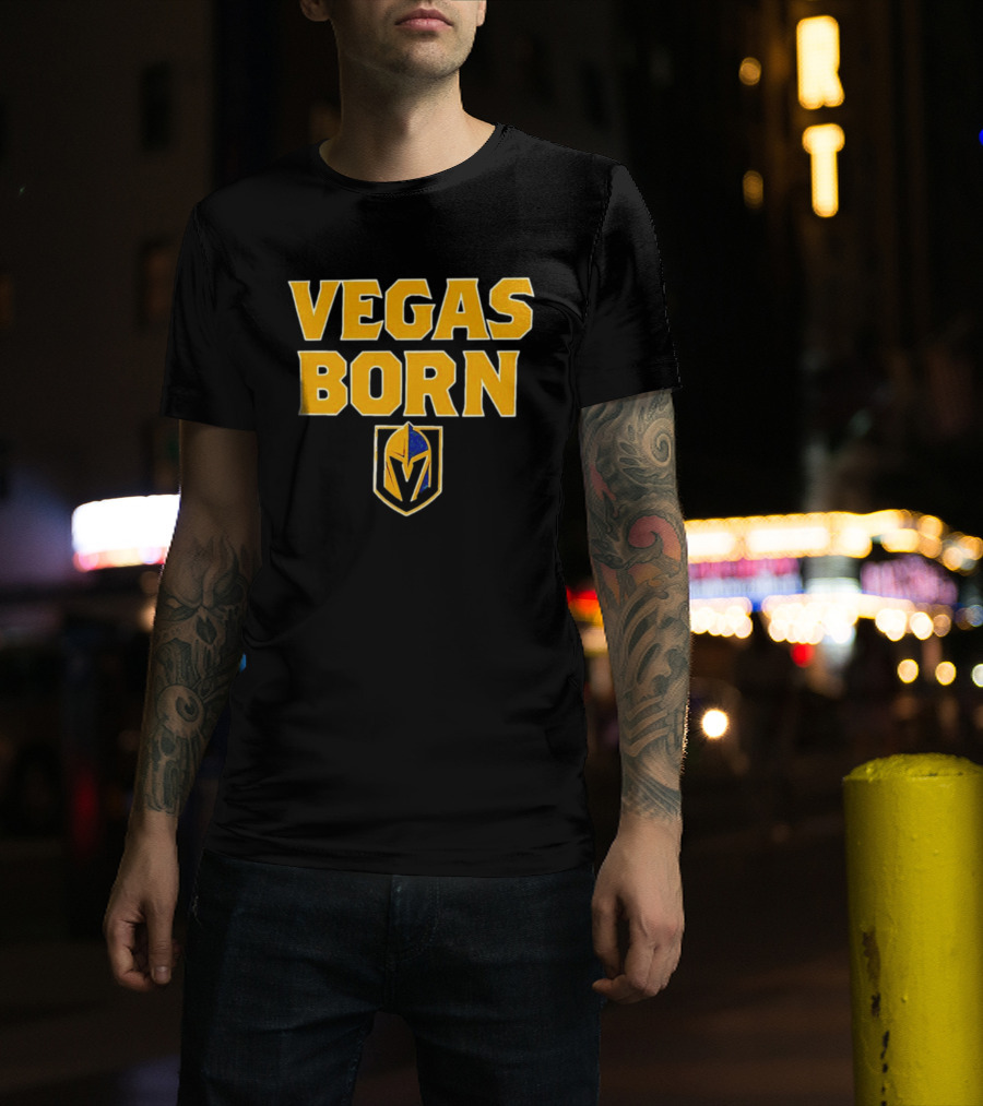 VEGAS BORN Logo Icon Golden Knights T-Shirt