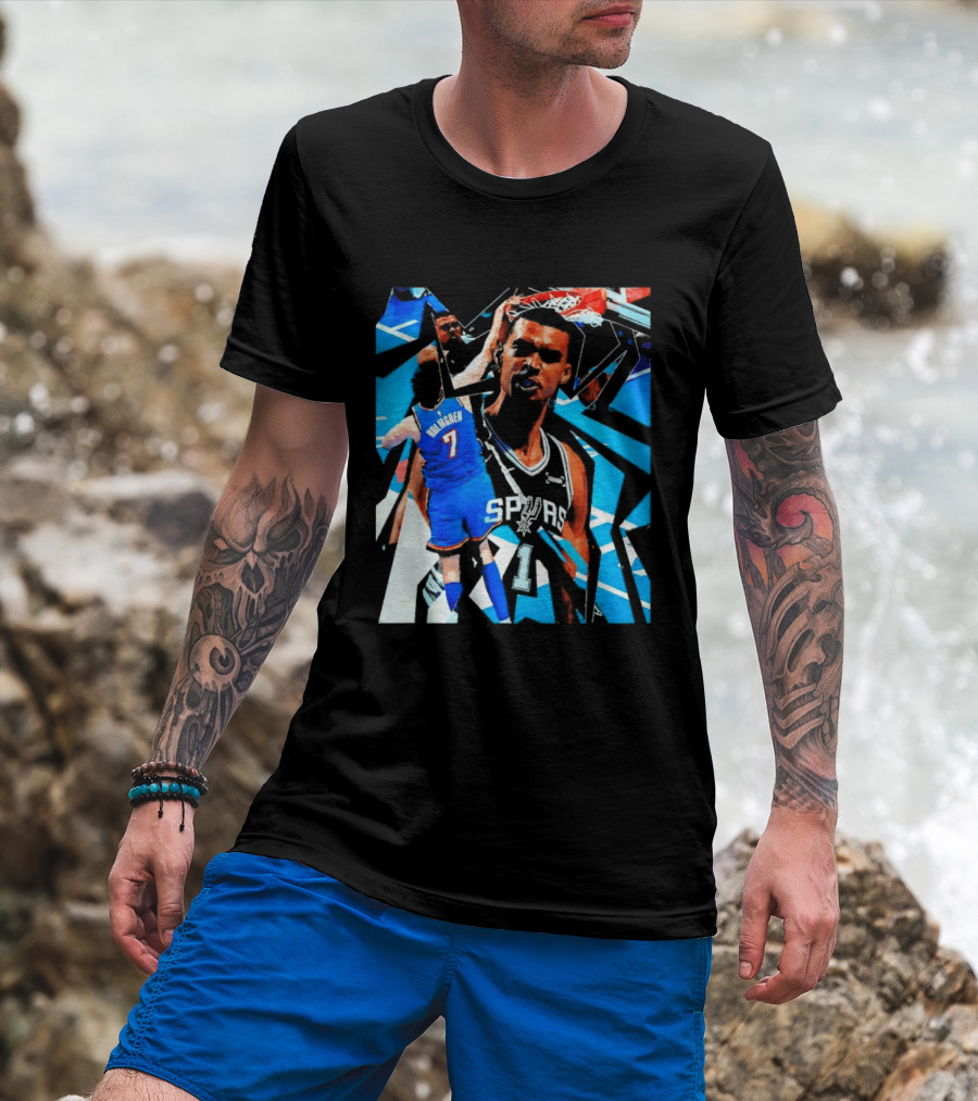 San Antonio Spurs Wembanyama Dunk Showdown With Holmgren T-Shirt