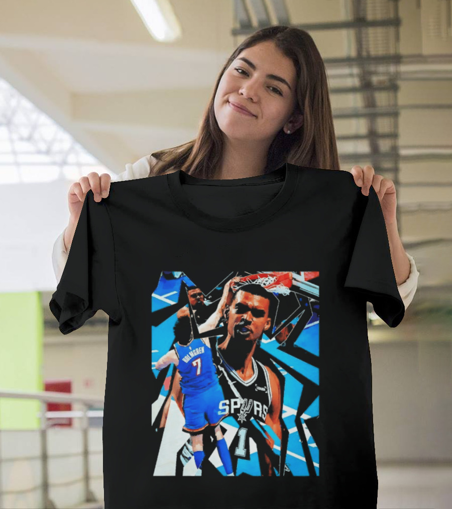 San Antonio Spurs Wembanyama Dunk Showdown With Holmgren T-Shirt