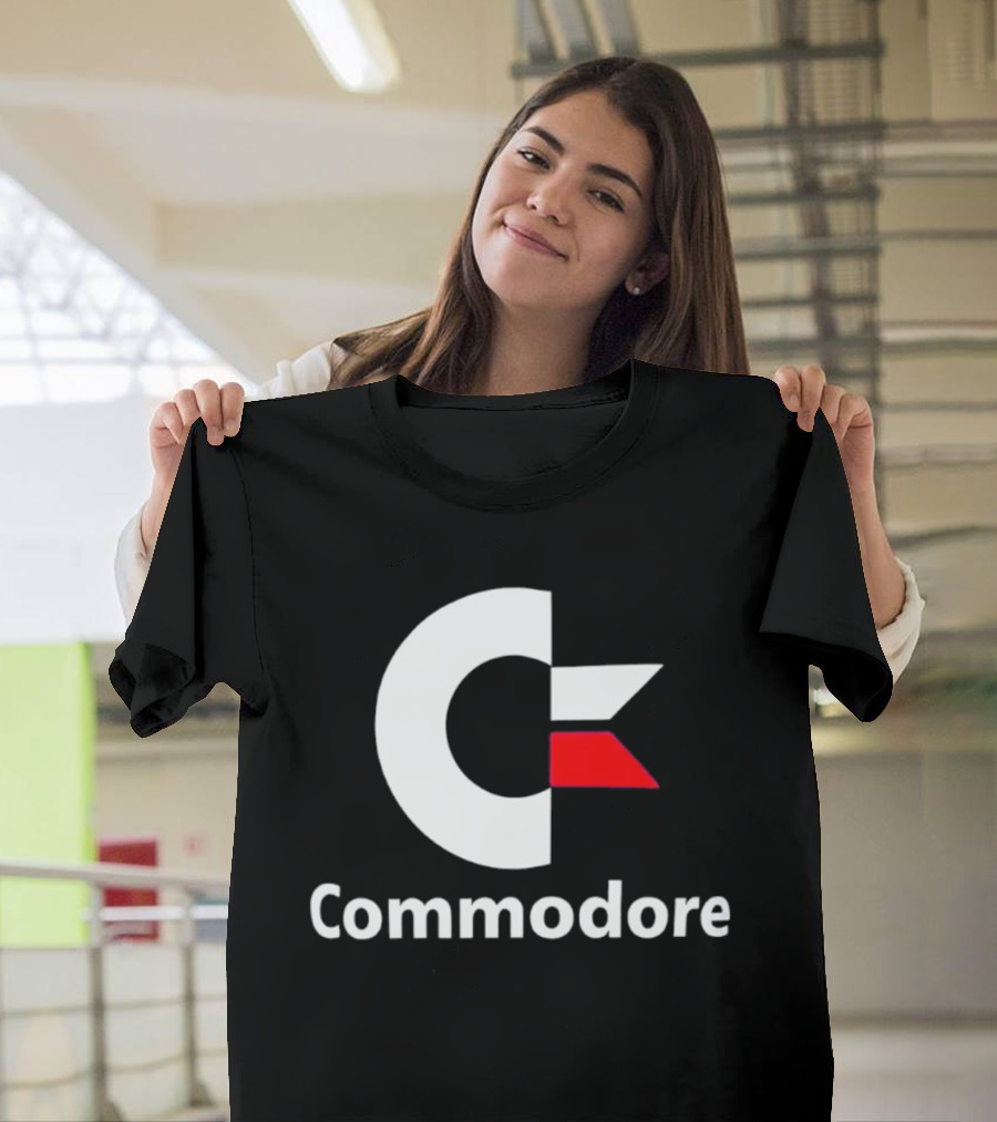 Commodore C Logo Red Accent Retro Computer Brand T-Shirt