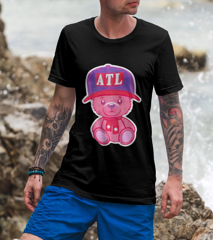 ATL Cap Teddy Bear Atlanta Braves Baseball Scarf T-Shirt
