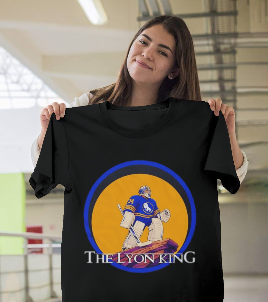 The Lyon King Buffalo Sabres Hockey Goalie 34 Lion Keeper T-Shirt