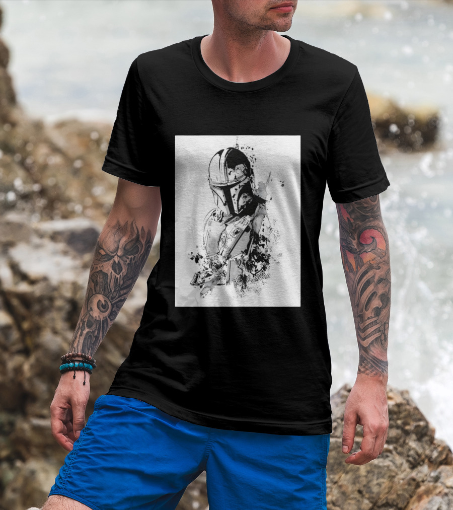 Star Wars The Mandalorian Din Djarin Bounty Hunter Beskar Armor Series T-Shirt