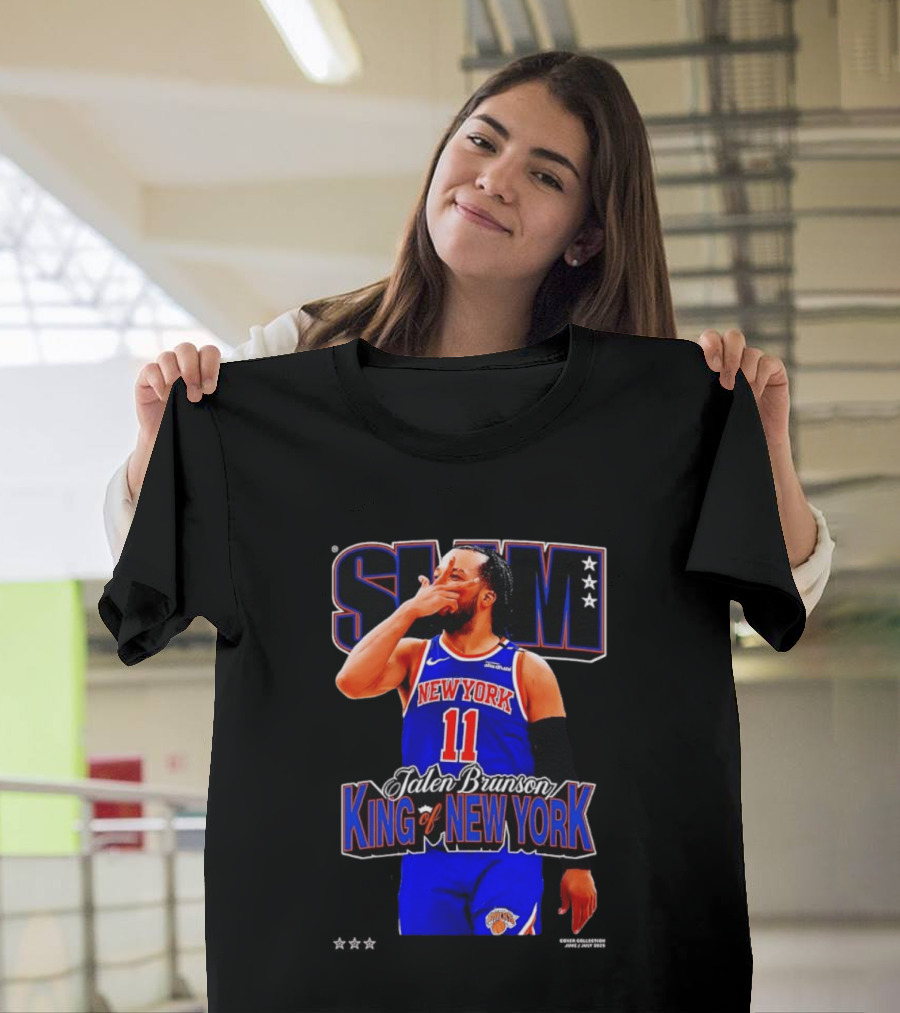 Jalen Brunson King Of New York Knicks NBA SLAM T-Shirt