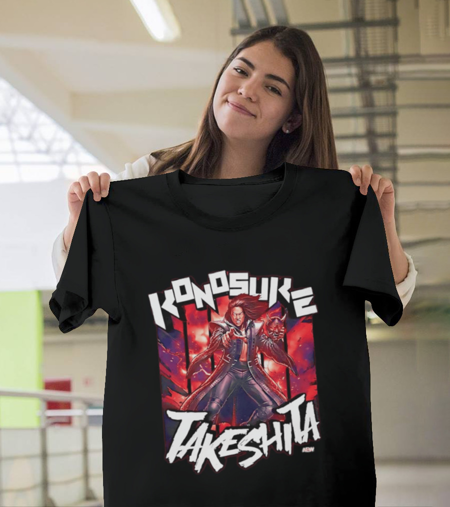 Konosuke Takeshita AEW All Elite Wrestling Comic Style Action T-Shirt