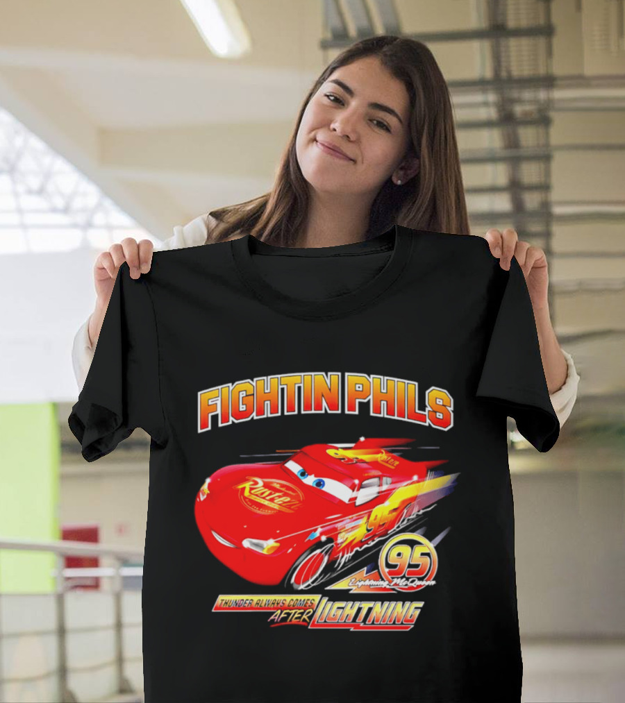 Fightin Phils OT Sports Cars Lightning McQueen Toddler 95 Rust Eze T-Shirt
