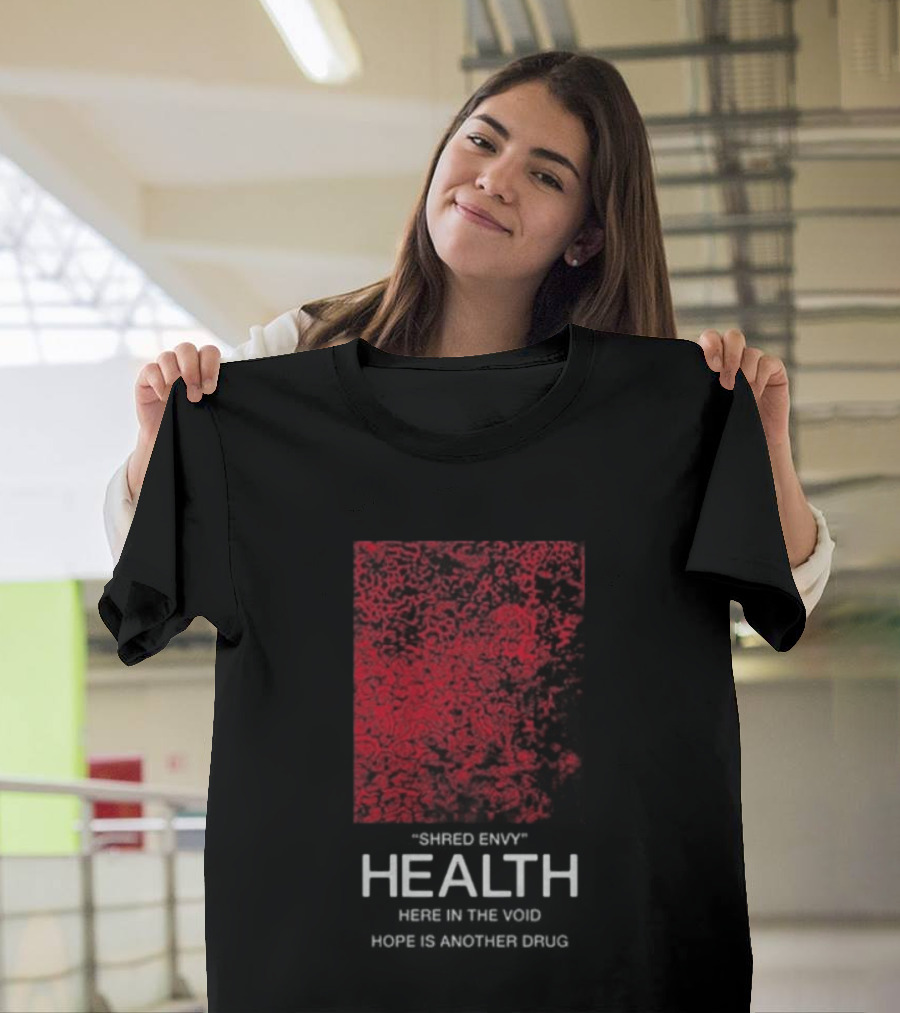 Health Shred Envy Victim Trash Decade 2020 2029 Red Black Abstract T-Shirt